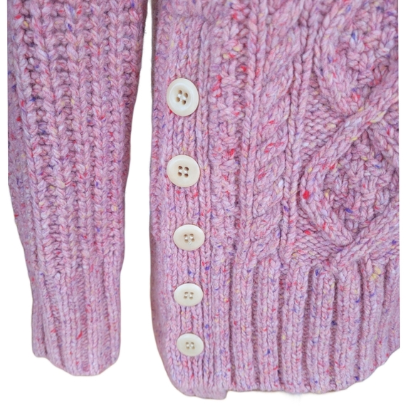 Alex Mill Side Button Aran Cable Knit Merino Wool Sweater - Picture 2 of 6